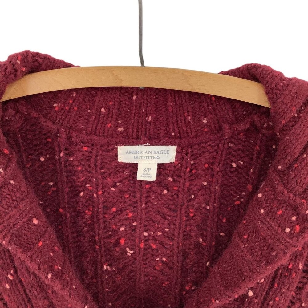 American Eagle Outfitters Women's Wool Blend Cable Knit Cropped Sweater Y2K - Picture 3 of 6
